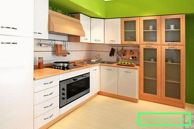 Keittiö, jossa puinen yläosa: hyvät ja huonot puolet, värivaihtoehdot, valokuvat